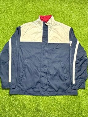 Vintage Tommy Hilfiger Men’s Colorblock Full Zip Jacket XXL Navy Blue White